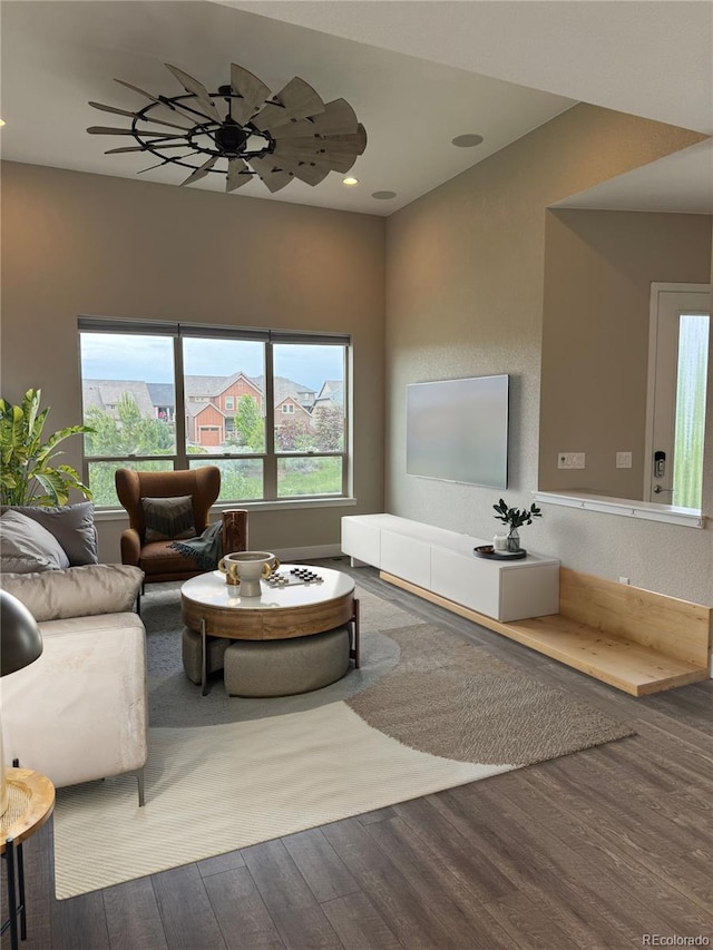 9715 Taylor River Cir, Littleton, CO 80125 - living area with wood finished floors and recessed lighting