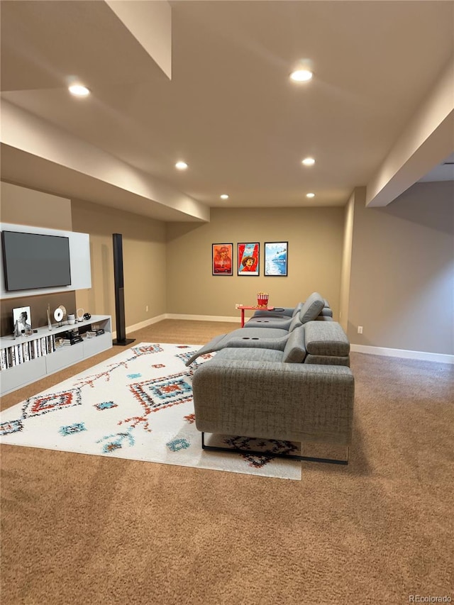 9715 Taylor River Cir, Littleton, CO 80125 - living area with recessed lighting and carpet floors