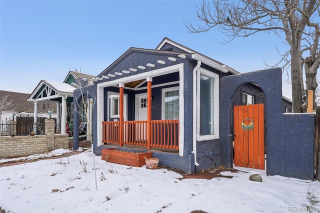 view of front of home featuring a porch