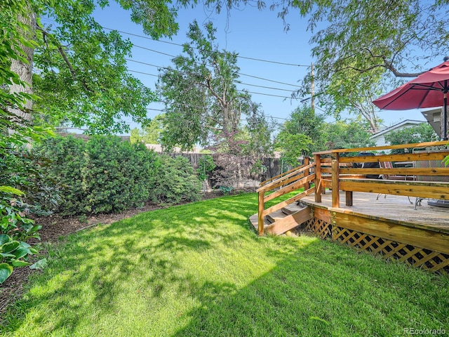 2609 S Dahlia St, Denver, CO 80222 - view of yard featuring a wooden deck