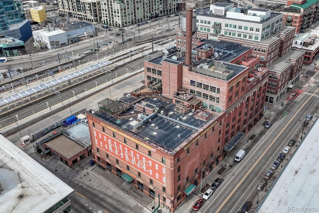 drone / aerial view with a city view
