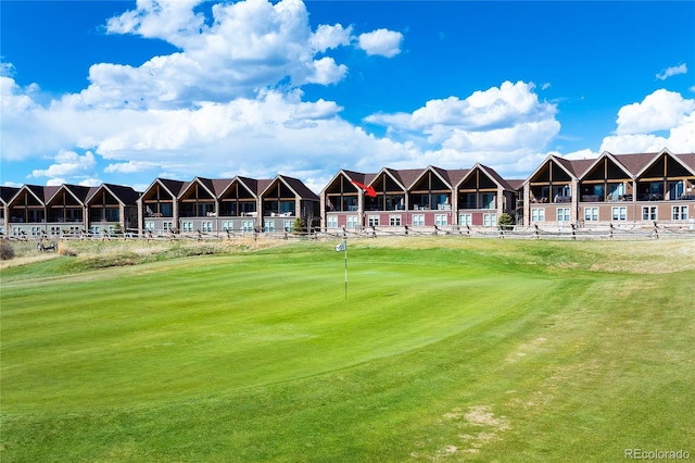 surrounding community with view of golf course