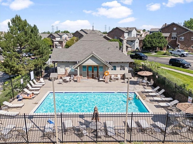 18661 E Water Dr Unit F, Aurora, CO 80013 - community pool with a patio area and a residential view