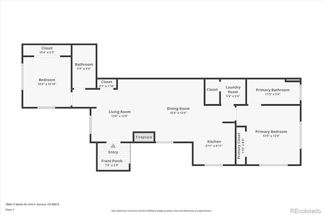 18661 E Water Dr Unit F, Aurora, CO 80013 - view of room layout
