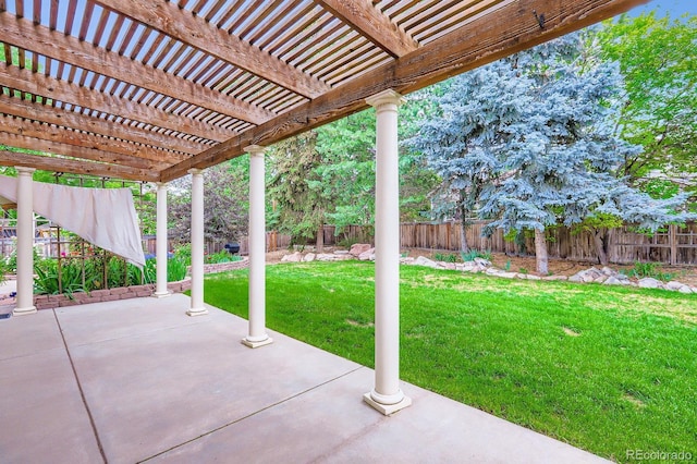 1616 Cedarwood Dr, Longmont, CO 80504 - fenced backyard featuring a pergola and a patio area