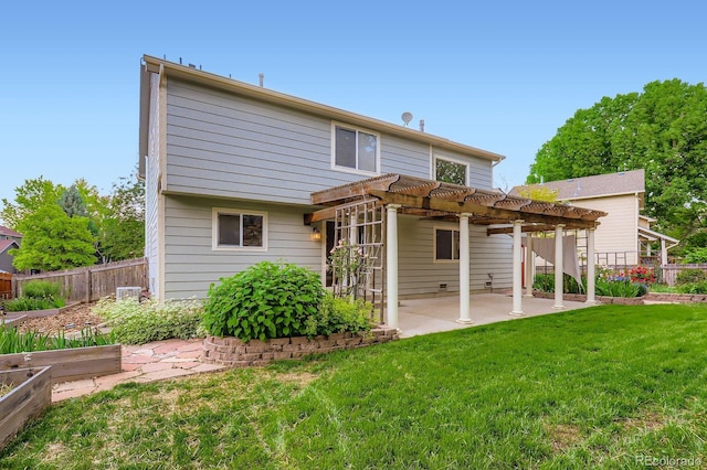 1616 Cedarwood Dr, Longmont, CO 80504 - back of property featuring a patio, a pergola, and a garden