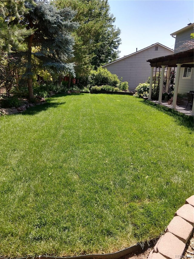 1616 Cedarwood Dr, Longmont, CO 80504 - view of grassy yard with a patio