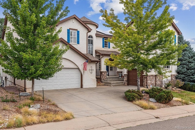 view of front of home with a garage