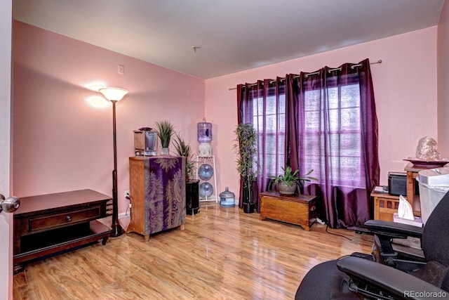 interior space with wood finished floors