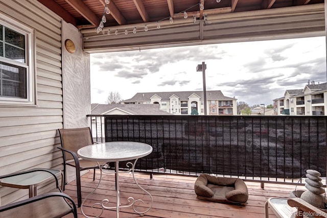 deck featuring a residential view