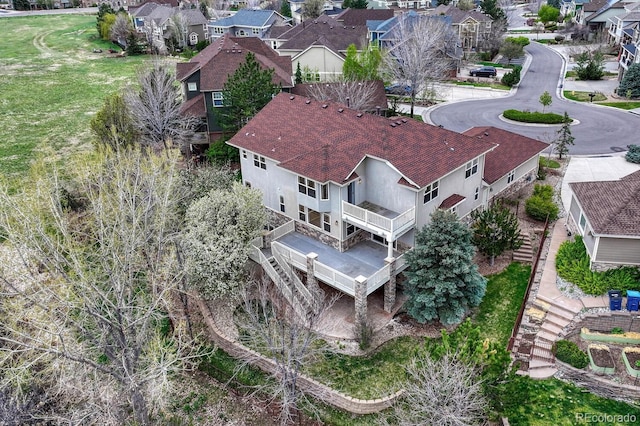 aerial view with a residential view