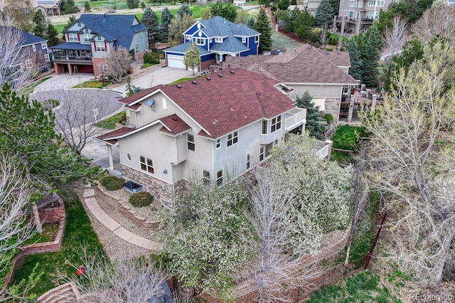 aerial view featuring a residential view