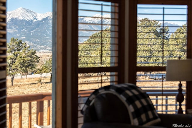 room details with a mountain view