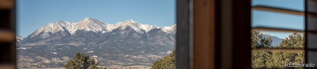 exterior details featuring a mountain view