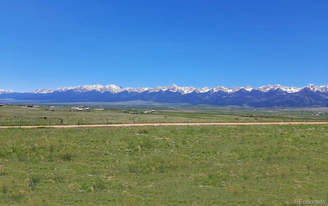 view of mountain feature featuring a rural view