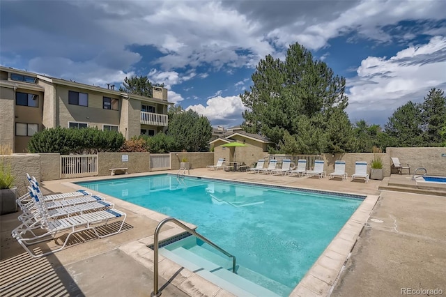 view of pool with a patio