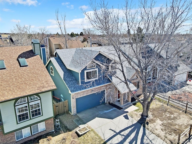 aerial view featuring a residential view