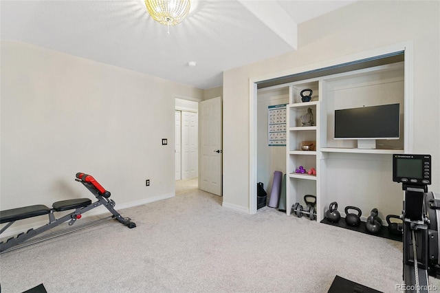 2467 Spanish Oak Ter, Colorado Springs, CO 80920 - workout room with carpet and baseboards