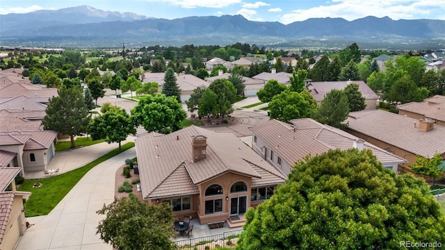 2467 Spanish Oak Ter, Colorado Springs, CO 80920 - aerial view of residential area with a mountainous background
