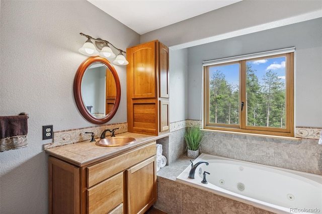 10668 Crystal Way, Morrison, CO 80465 - full bathroom featuring a tub with jets and vanity