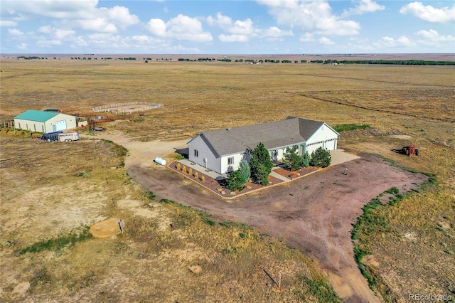 aerial view featuring a rural view