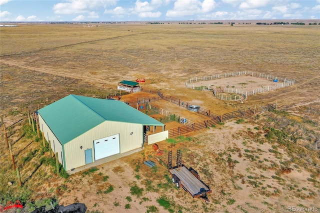 bird's eye view with a rural view