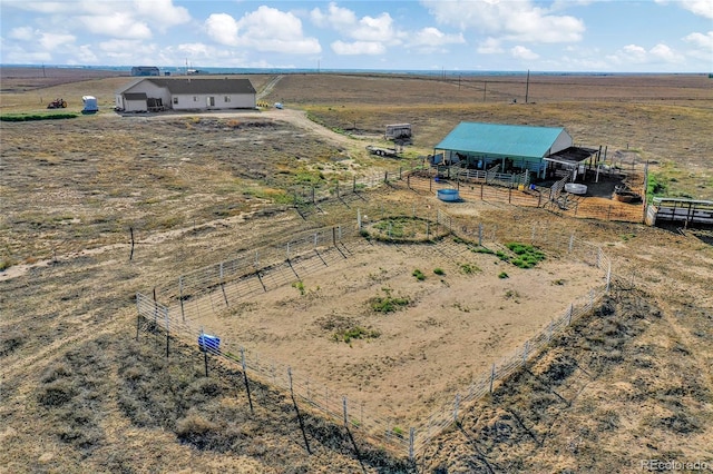 aerial view featuring a rural view