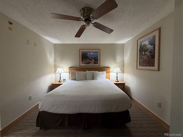 6 Emmons Rd Unit 379/381, Mount Crested Butte, CO 81225 - bedroom with a textured ceiling and ceiling fan