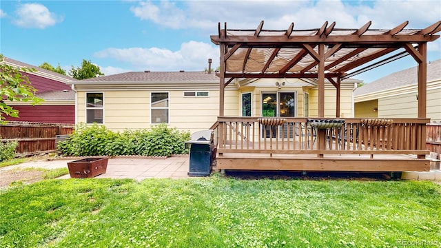 1750 Clark Dr, Erie, CO 80516 - rear view of house featuring a pergola and a wooden deck