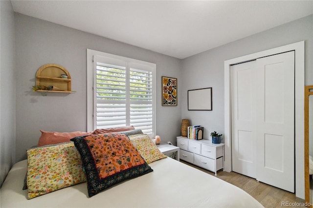 7440 Quail St, Arvada, CO 80005 - bedroom featuring light wood-type flooring and a closet