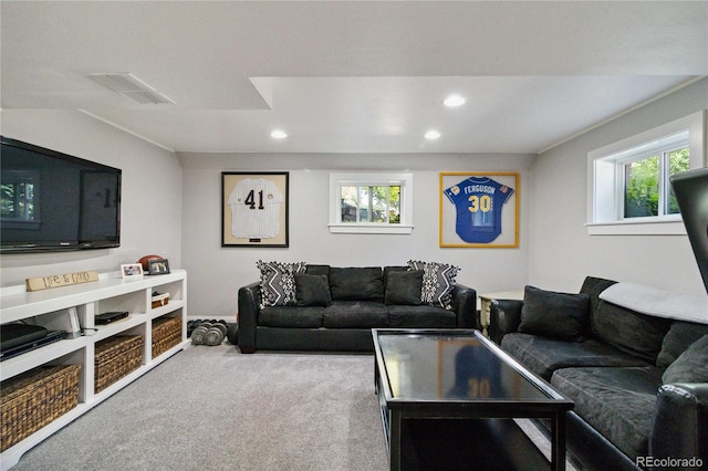 7440 Quail St, Arvada, CO 80005 - living room with recessed lighting and carpet flooring