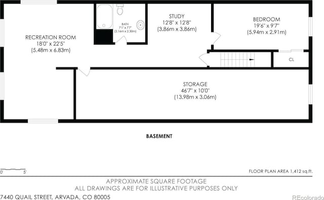 7440 Quail St, Arvada, CO 80005 - view of floor plan / room layout