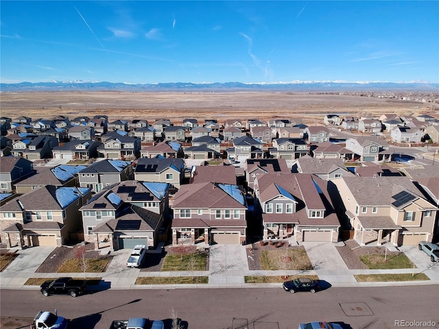 drone / aerial view with a mountain view