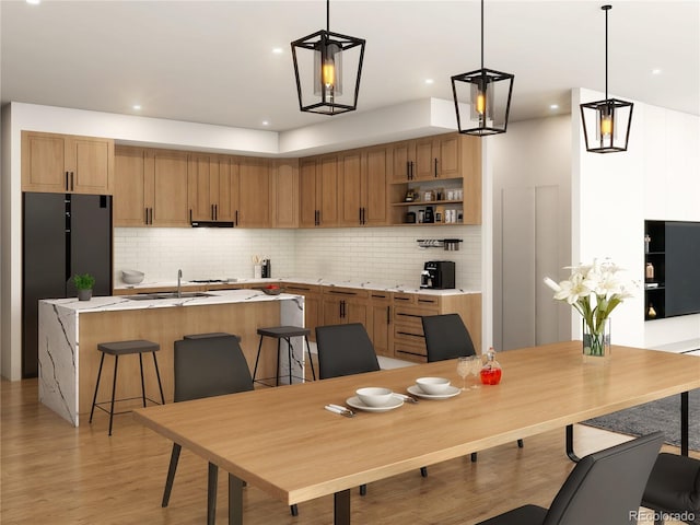 35652 Happiness Trl, Kiowa, CO 80117 - dining room featuring light wood-style floors and recessed lighting