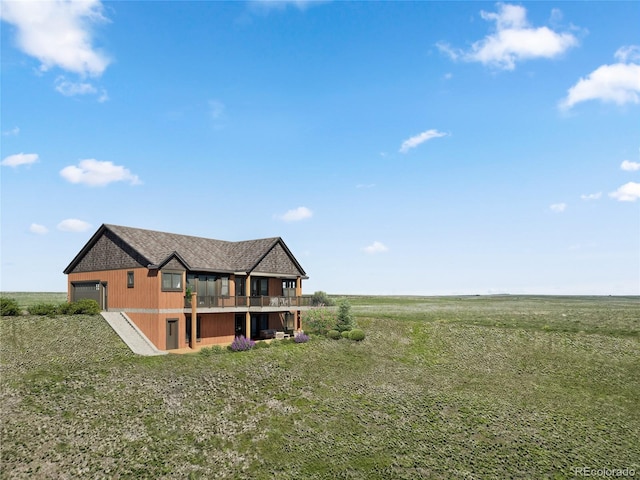 35652 Happiness Trl, Kiowa, CO 80117 - rear view of property with a wooden deck