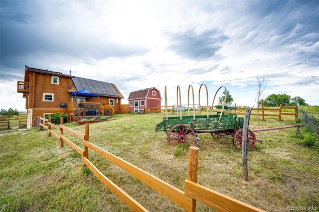 7573 Pine Crest Dr, Kiowa, CO 80117 - view of yard with a wooden deck and an outdoor structure