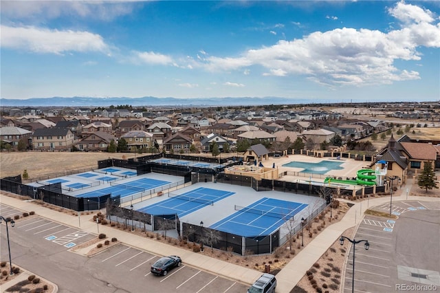 drone / aerial view with a residential view