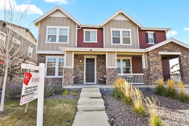 craftsman inspired home with covered porch