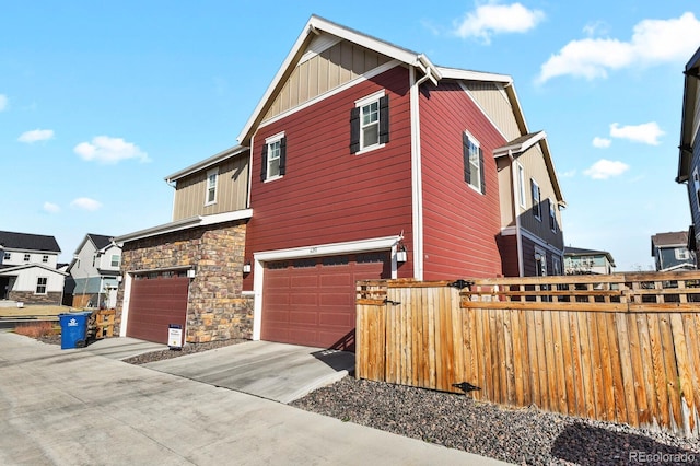 view of property exterior featuring a garage