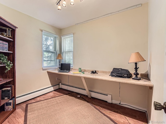 3265 S Ogden St, Englewood, CO 80113 - office area featuring baseboard heating and wood finished floors