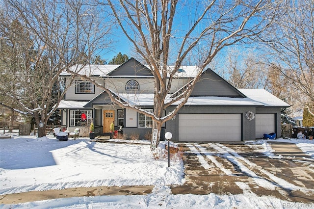 view of front facade with a garage