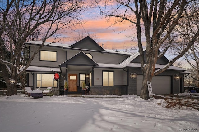 view of front of home featuring a garage