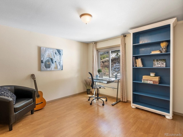 28268 Shadow Mountain Dr, Conifer, CO 80433 - office area featuring wood finished floors