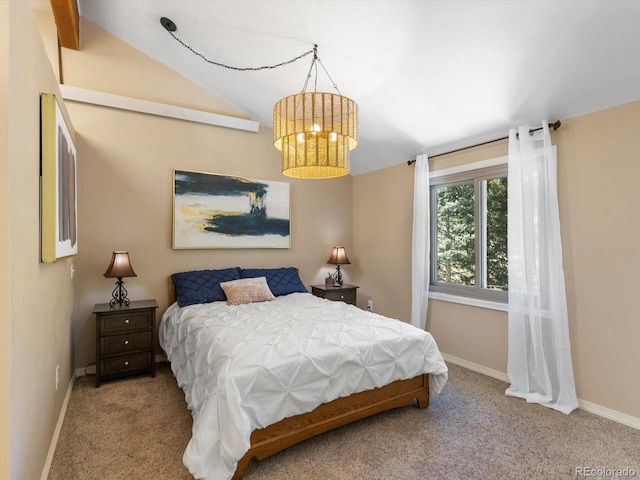 28268 Shadow Mountain Dr, Conifer, CO 80433 - bedroom with carpet and vaulted ceiling