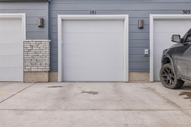 view of garage