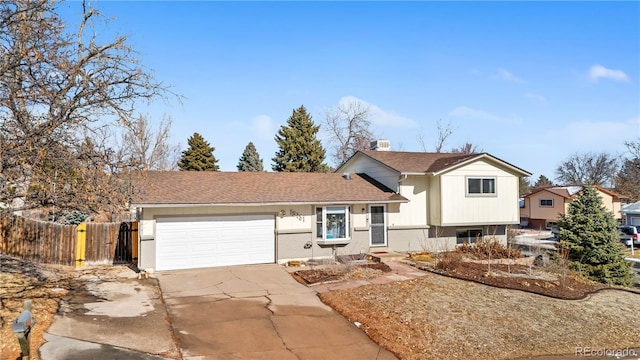 tri-level home with a garage