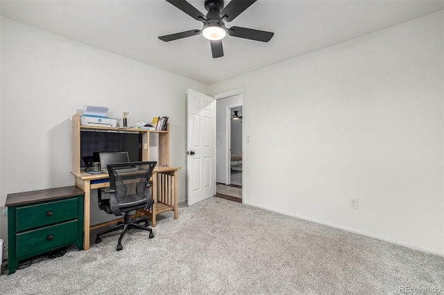 11886 Birch Dr, Thornton, CO 80233 - office featuring a ceiling fan, carpet, and baseboards