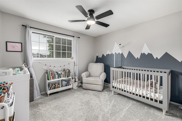 11886 Birch Dr, Thornton, CO 80233 - bedroom featuring a nursery area, carpet, and a ceiling fan