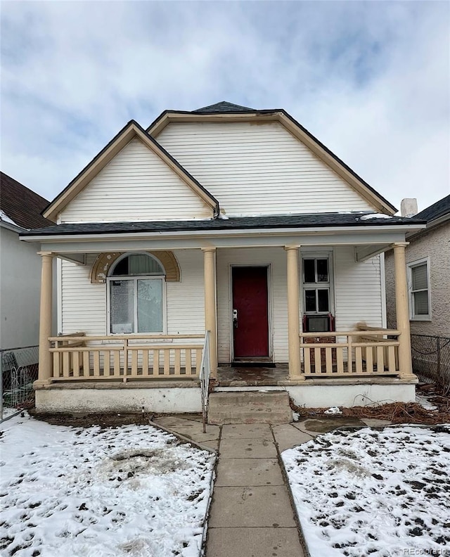 bungalow-style house with covered porch