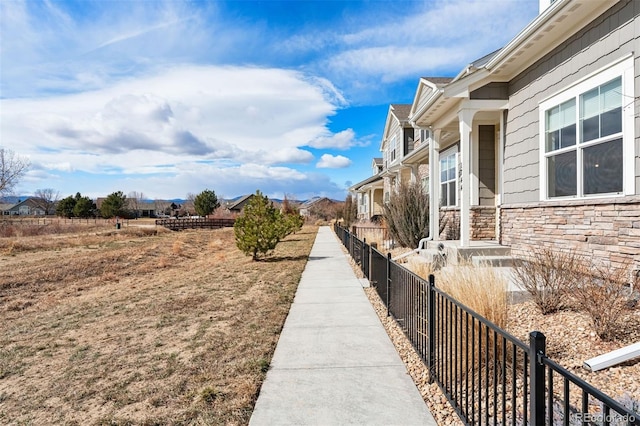 view of yard featuring fence